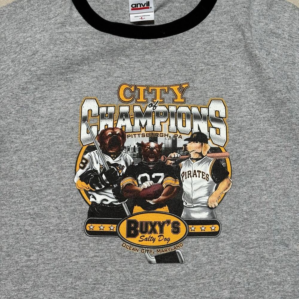 Vintage 90s NFL Pittsburgh Steelers Salty Dog City Of Champions T Shirt Size L